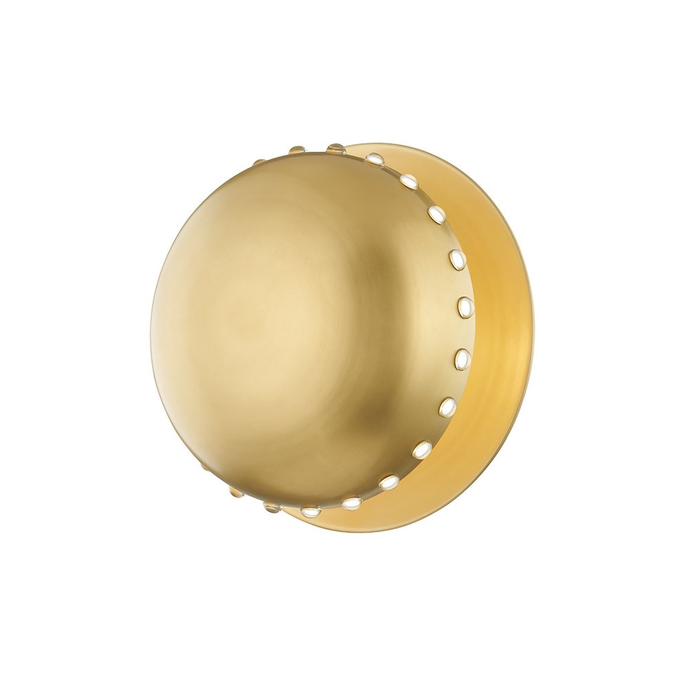 Nash Semi Flush In Aged Brass Color. Picture 1