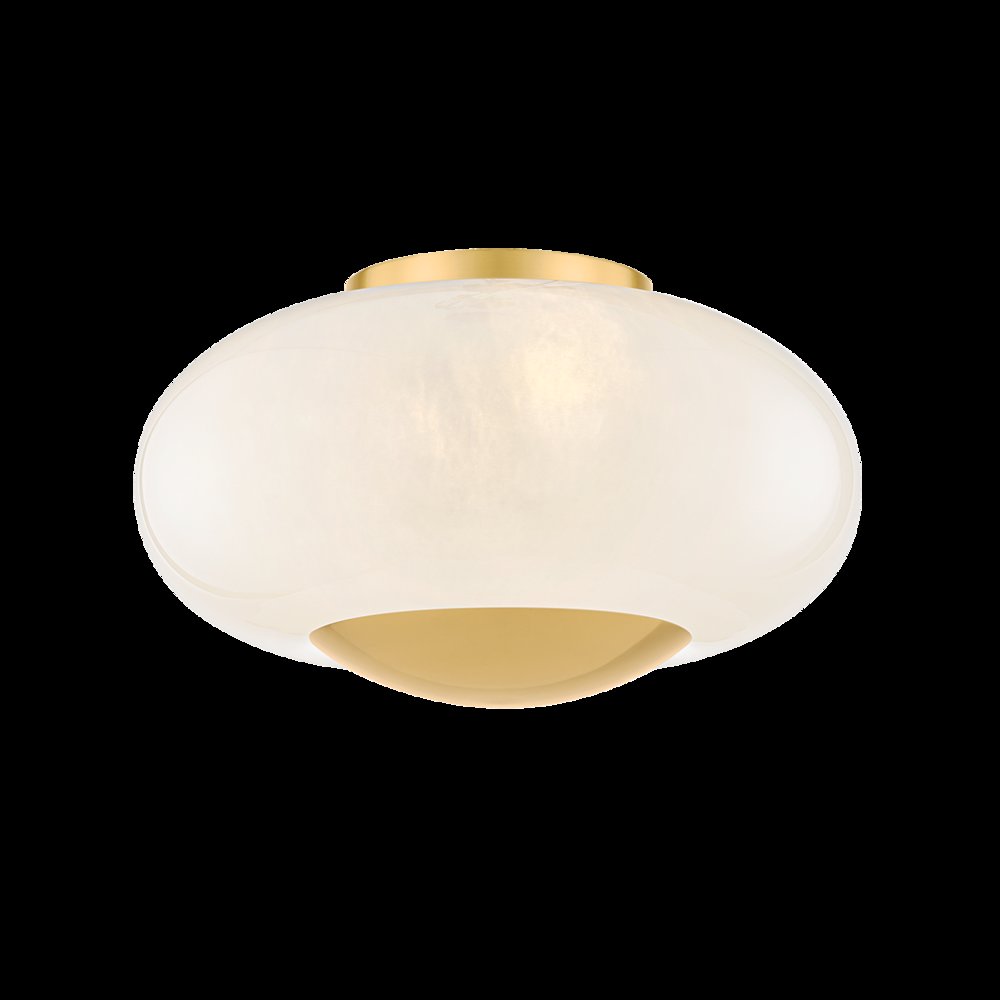 Lottie Flush Mount, Aged Brass. Picture 1