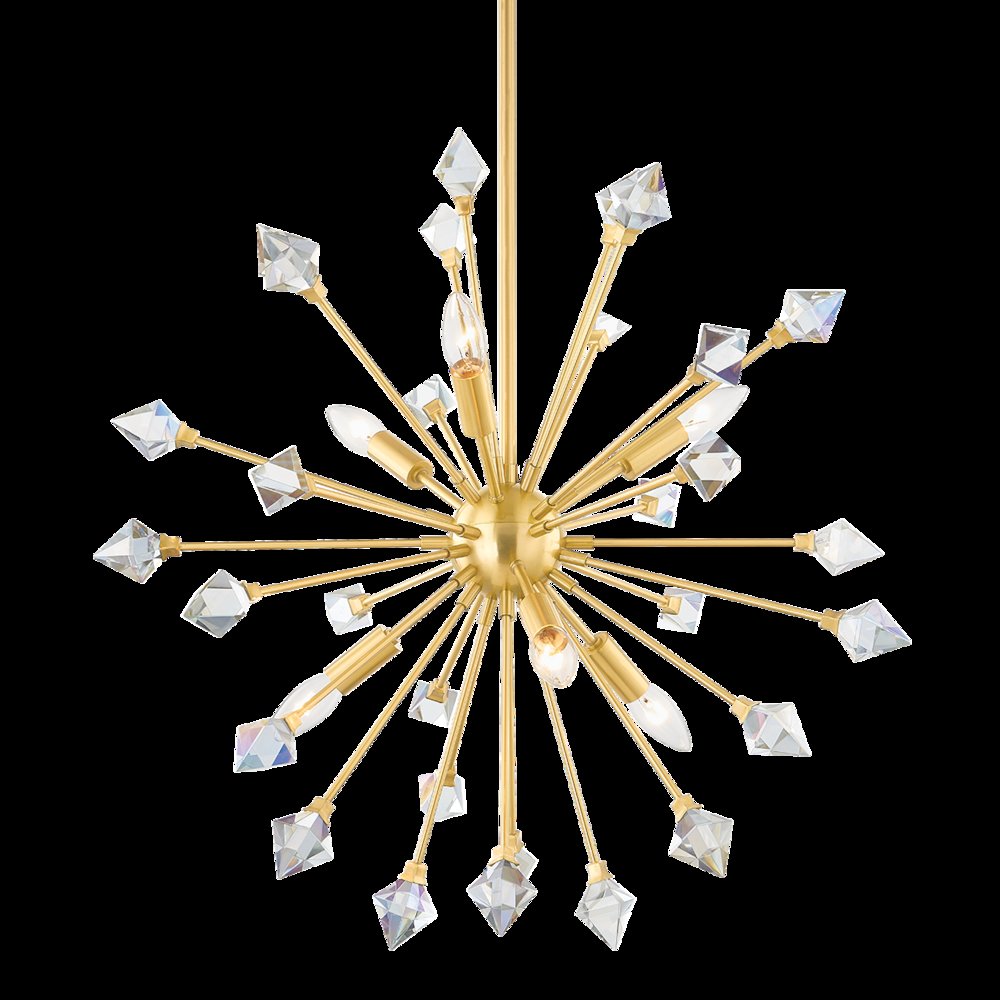 Genesis Chandelier, Aged Brass. Picture 1