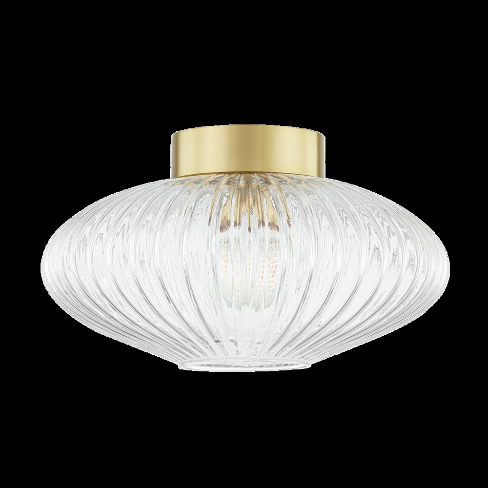 Reba Flush Mount, Aged Brass. Picture 1