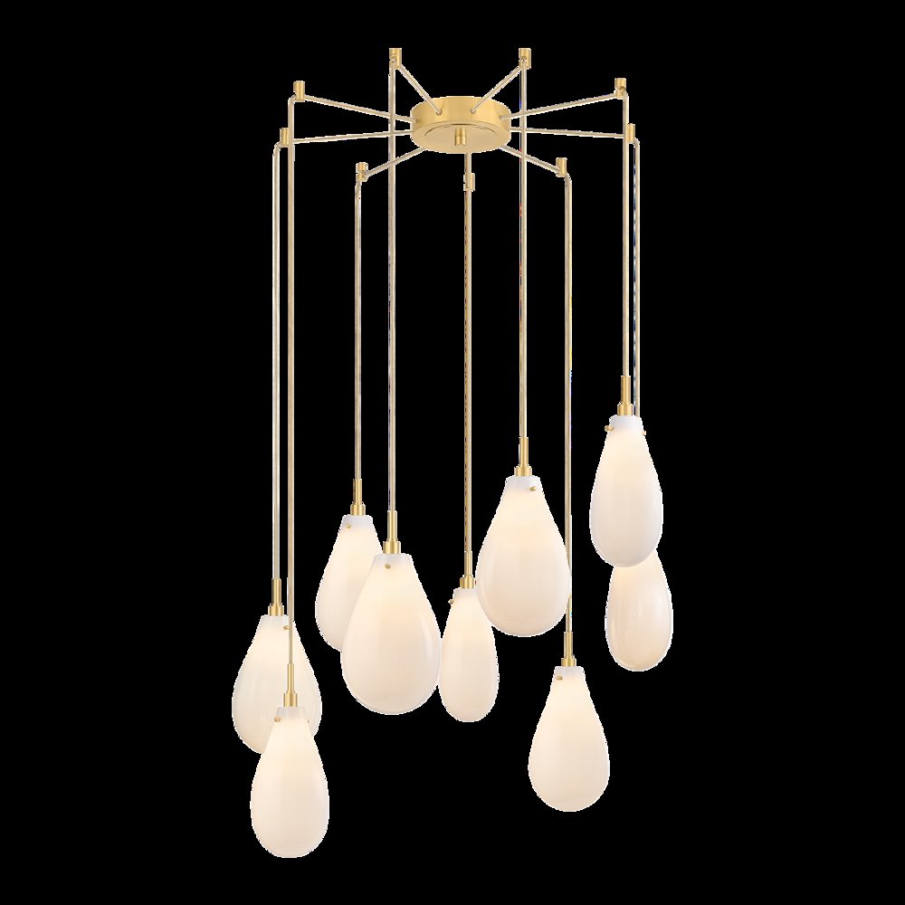 Ironwood Chandelier, Aged Brass. Picture 1