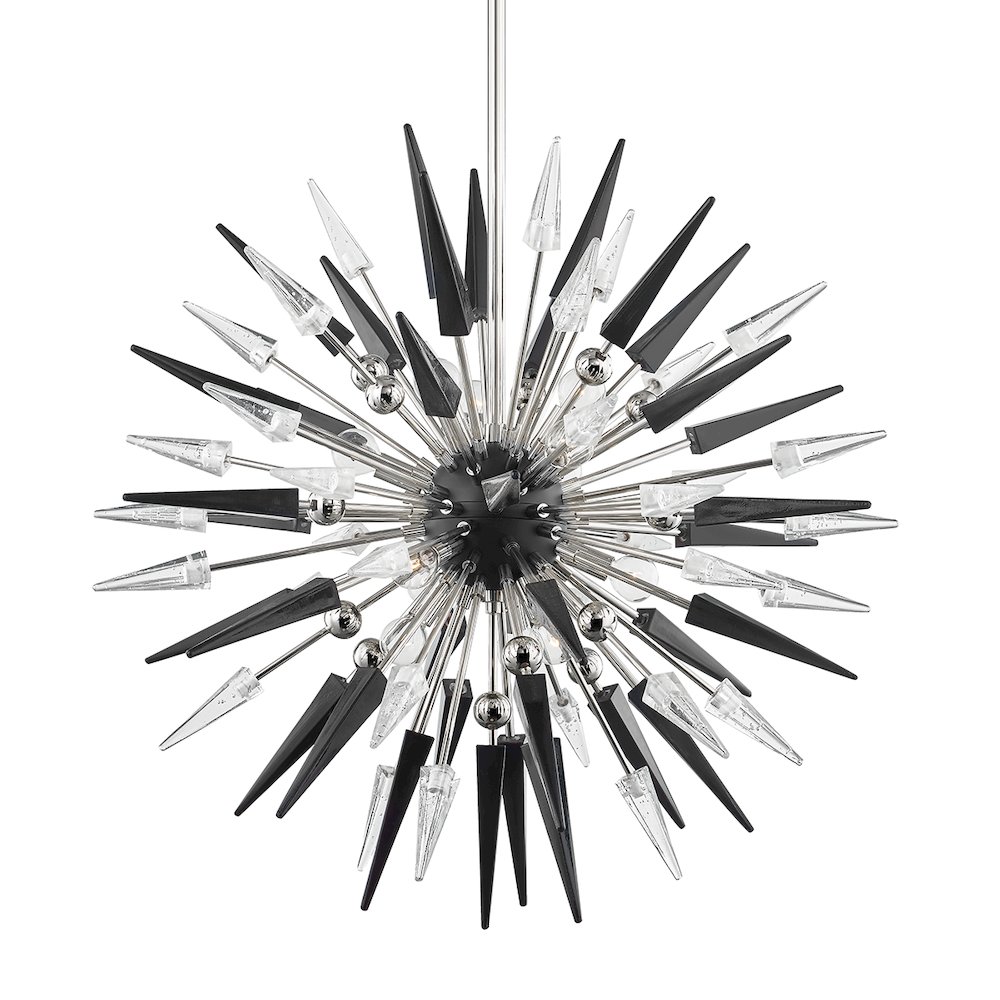 Sparta Chandelier, Polished Nickel. Picture 1