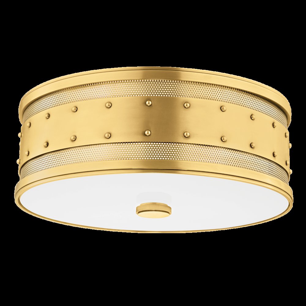 Gaines Flush Mount, Aged Brass. Picture 1