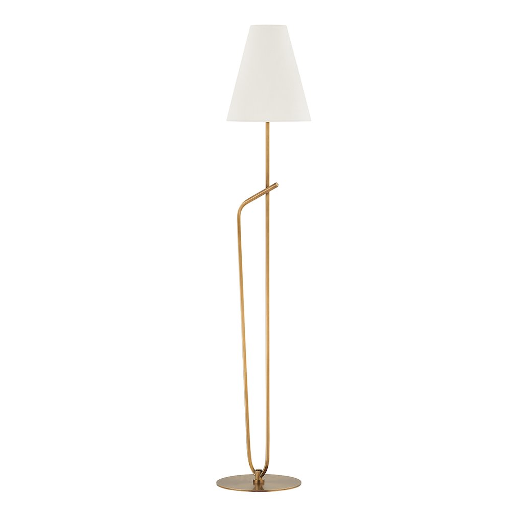 Pearce Floor Lamp, Patina Brass. Picture 1