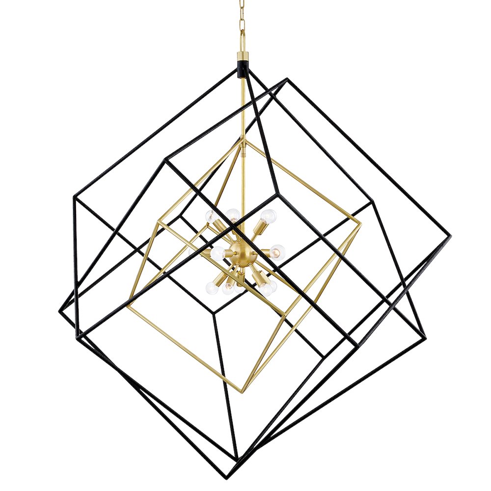 Roundout Chandelier, Aged Brass. Picture 1