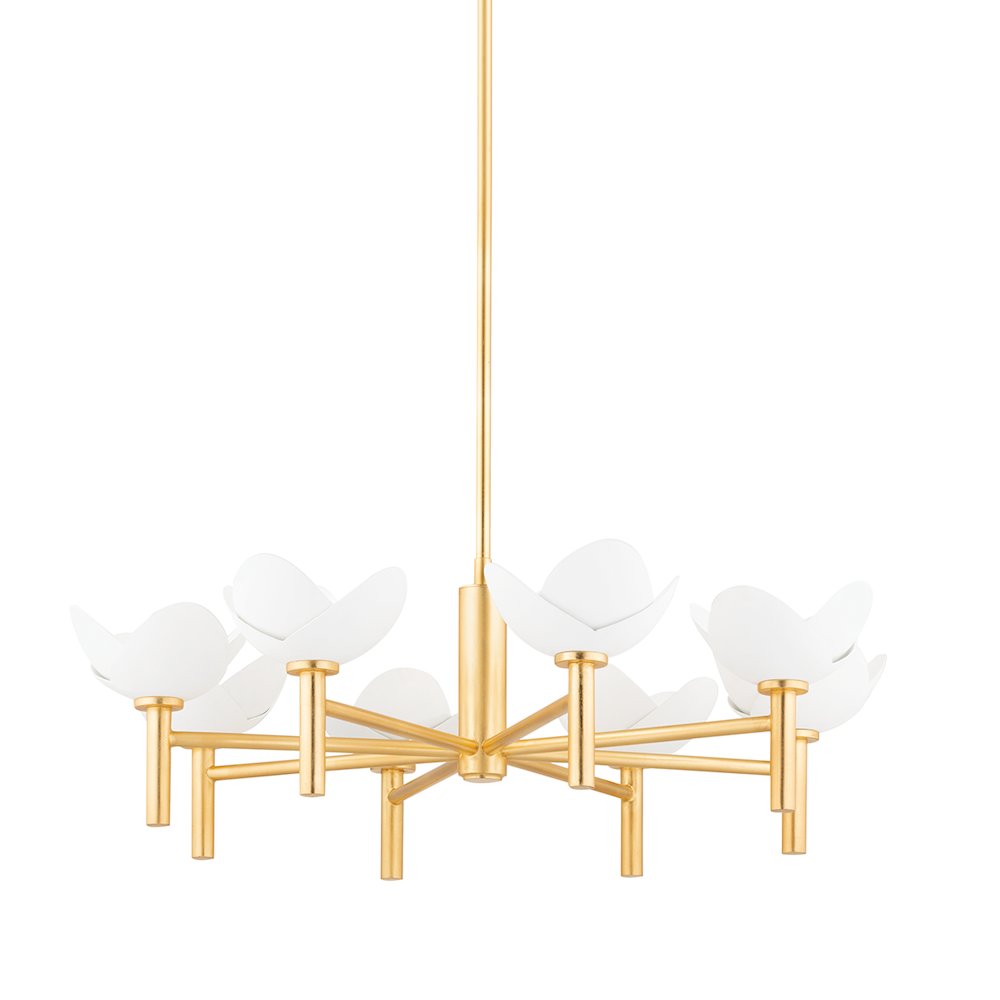 Dawson Chandelier, Gold Leaf. Picture 1