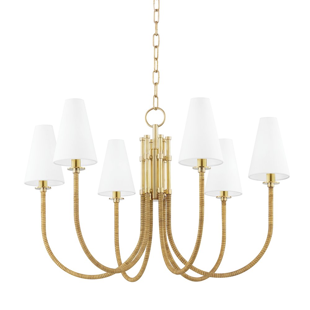 Ripley Chandelier, Aged Brass. Picture 1