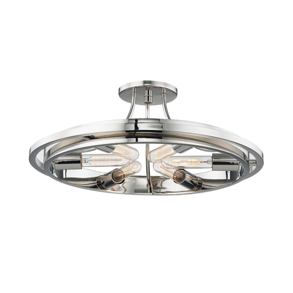 Chambers Semi Flush, Polished Nickel. Picture 1