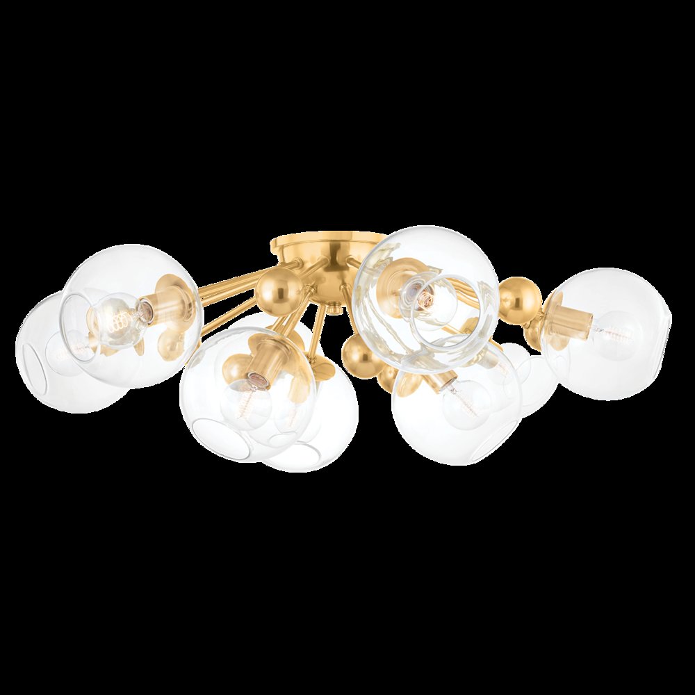 Abbott Semi Flush, Aged Brass. Picture 1