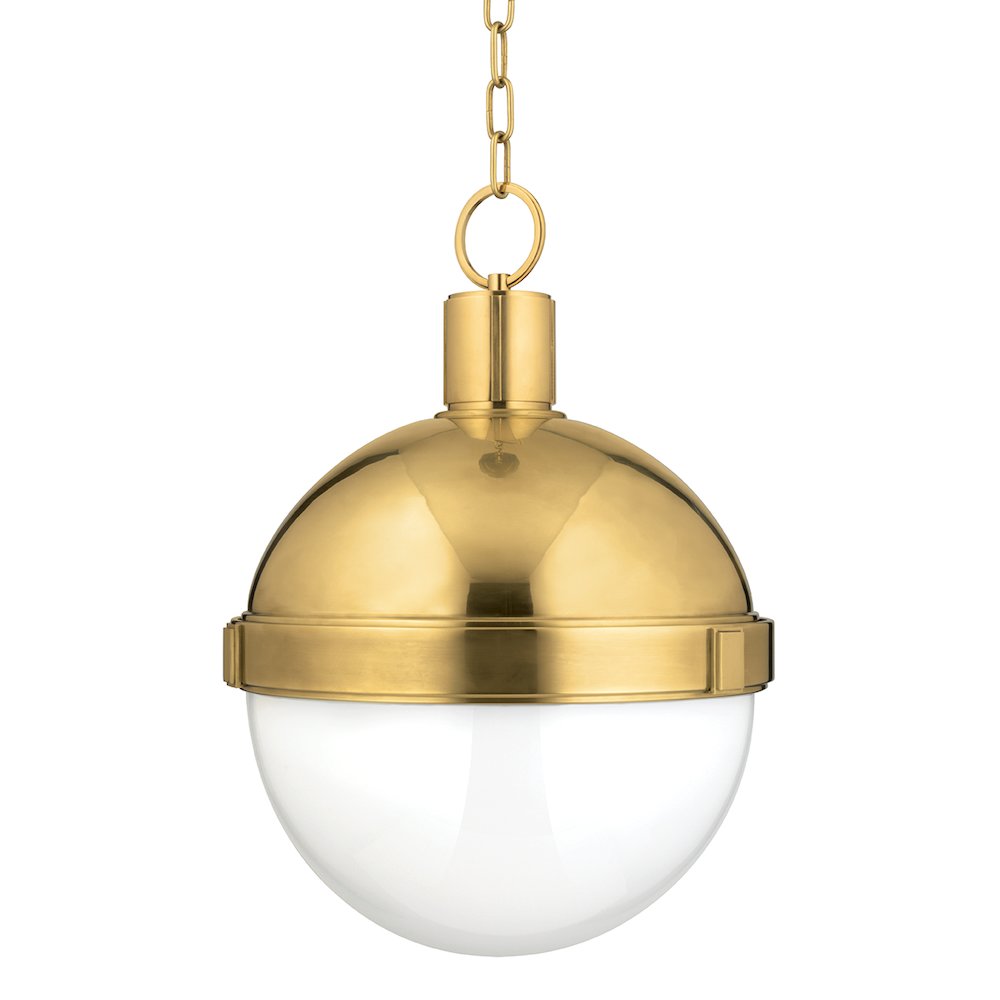 Lambert Pendant, Aged Brass. Picture 1