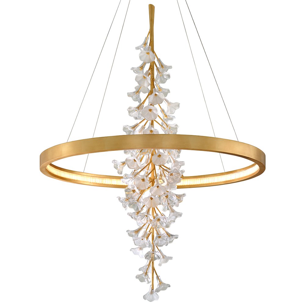 Jasmine Chandelier, Gold Leaf. Picture 1