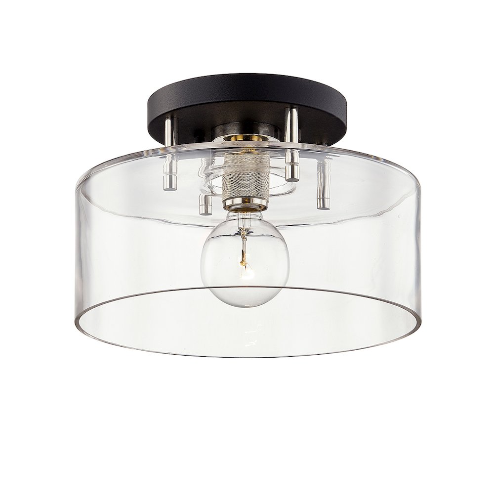 Bergamot Station Semi Flush, Texture Black. Picture 1