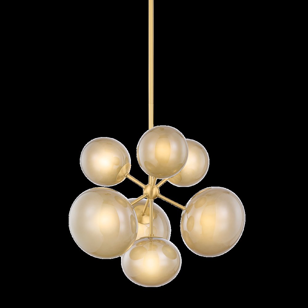 Zaley Chandelier, Aged Brass. Picture 1