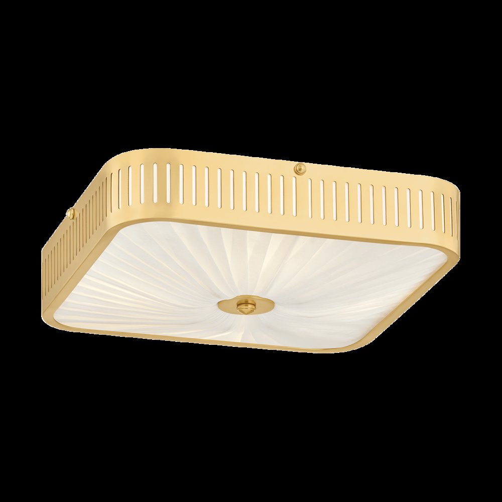 Henri Semi Flush, Aged Brass. Picture 1