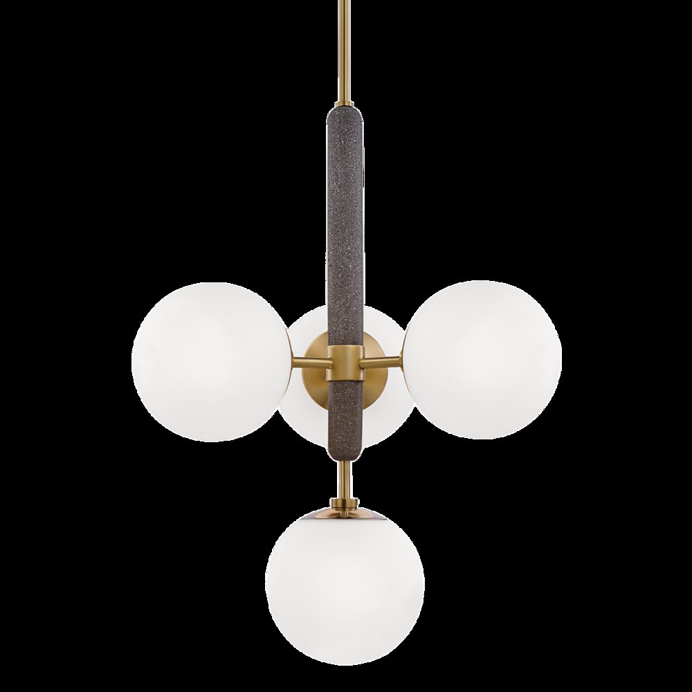 Brielle Chandelier, Aged Brass. Picture 1