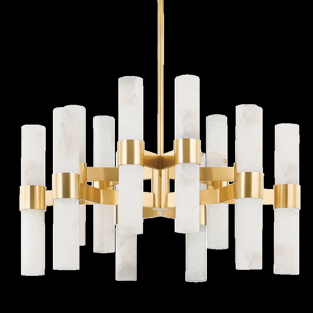 Stowe Chandelier, Aged Brass. Picture 1