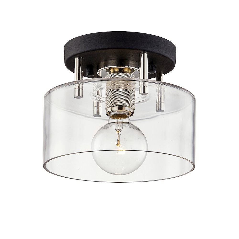Bergamot Station Semi Flush, Texture Black. Picture 1