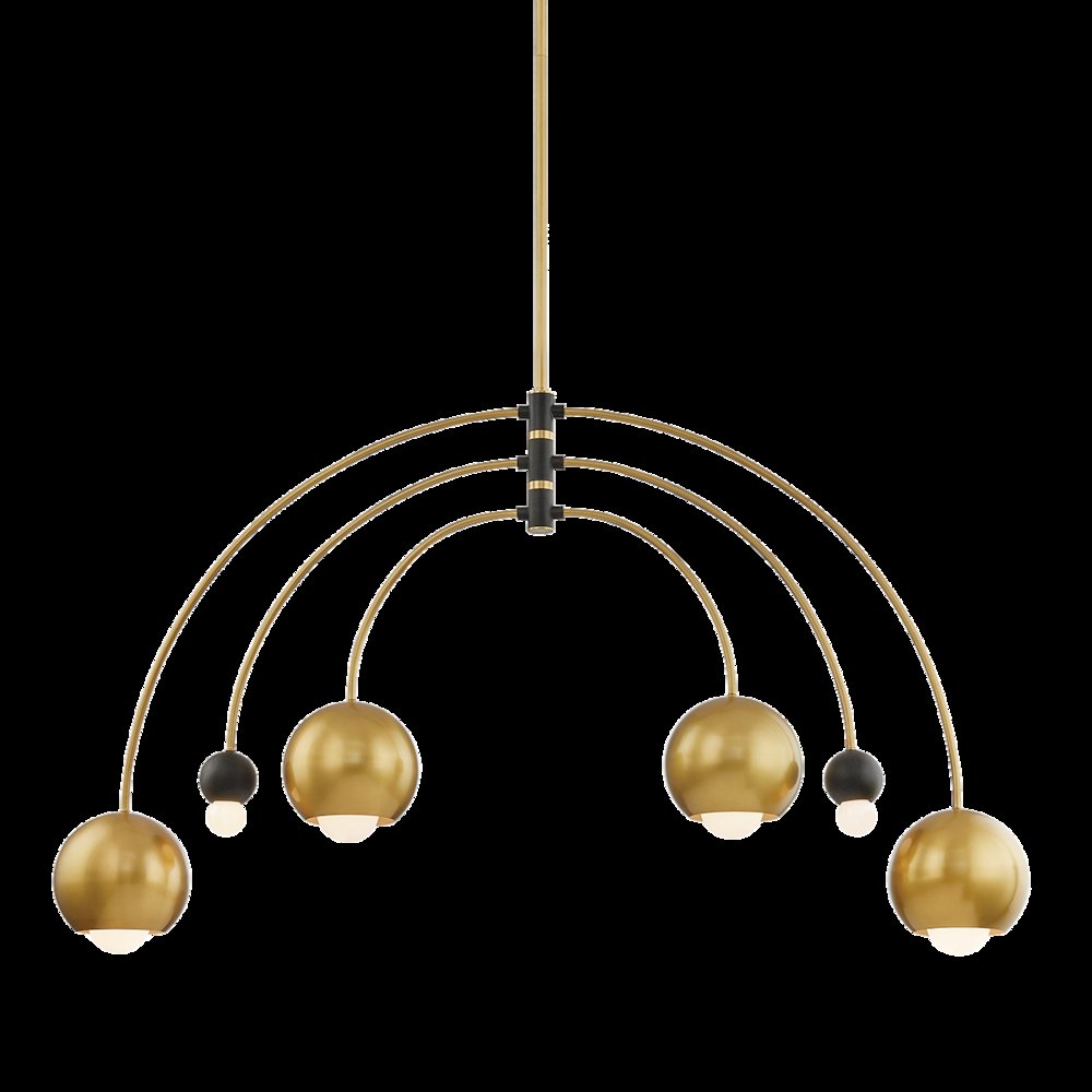 Willow Chandelier, Aged Brass. Picture 1