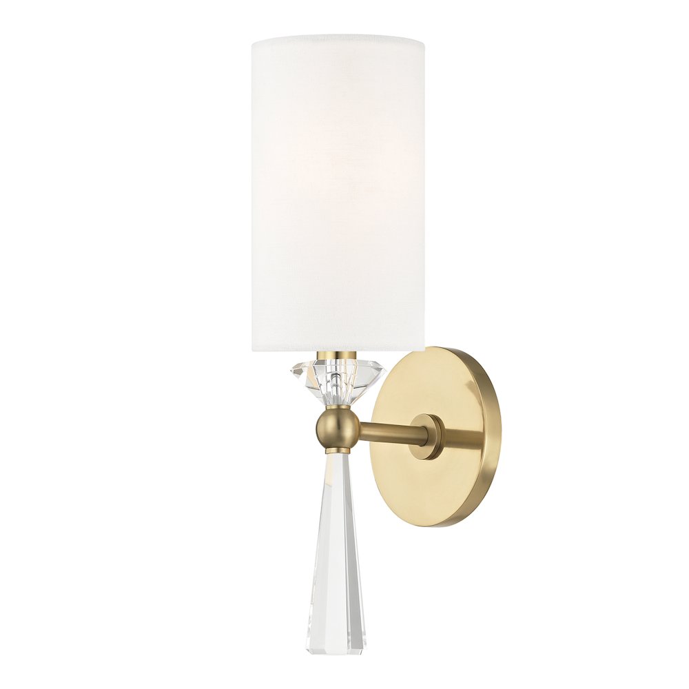 Birch Wall Sconce, Aged Brass. Picture 1