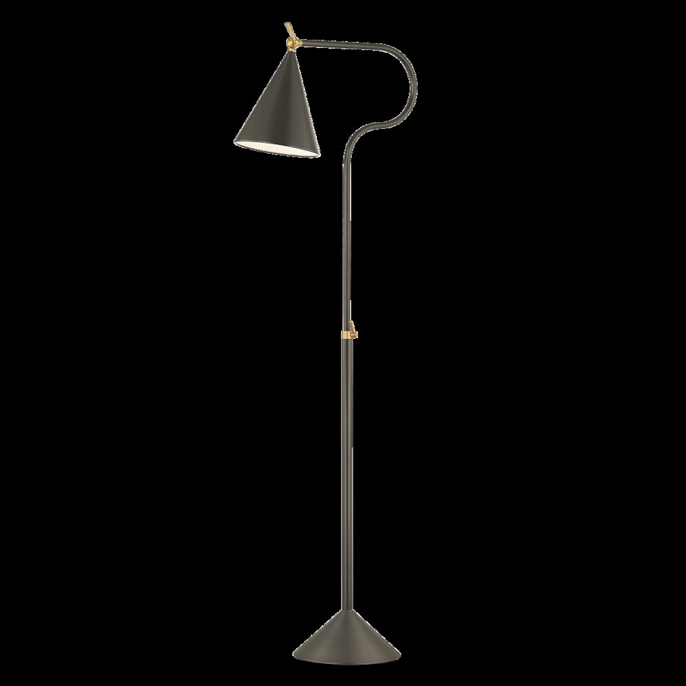 Harriet Floor Lamp, Aged Brass. Picture 1