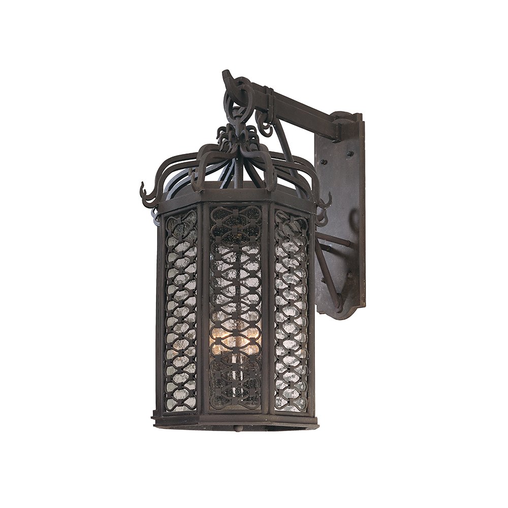 Los Olivos Exterior Wall Sconce, Textured Iron. Picture 1