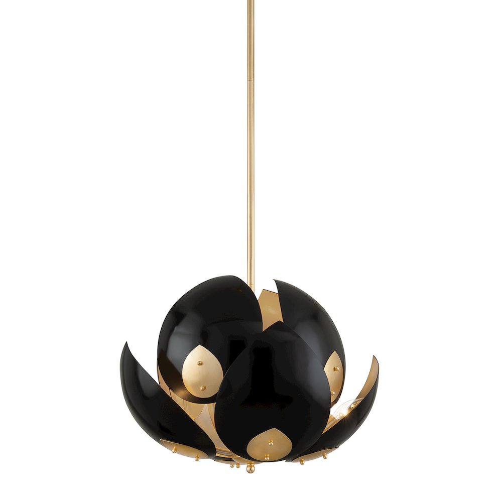 Lotus Chandelier, Gold Leaf. Picture 1