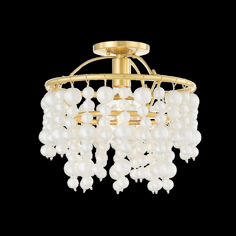 Kinsley Flush Mount, Aged Brass. Picture 1