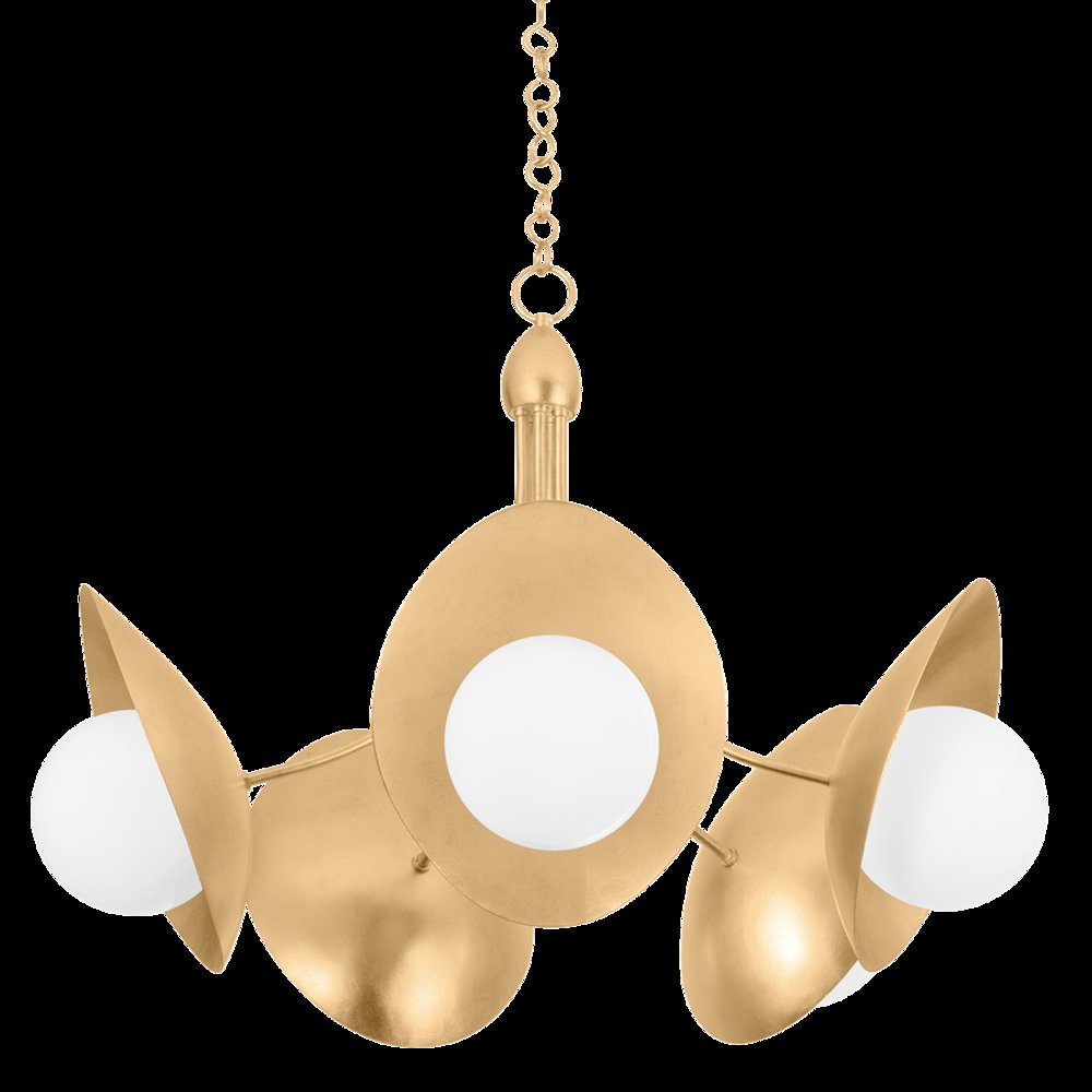 Olson Chandelier, Vintage Gold Leaf. Picture 1