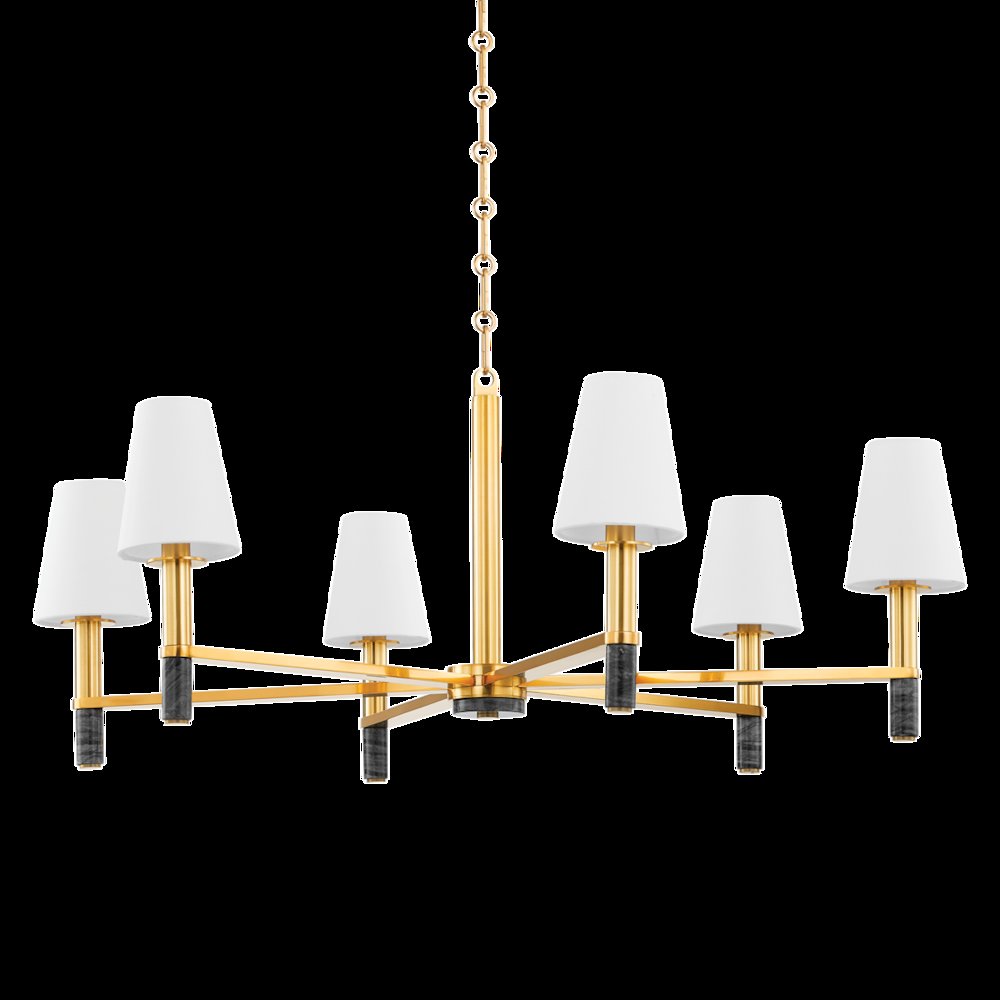Montreal Chandelier, Aged Brass. Picture 1