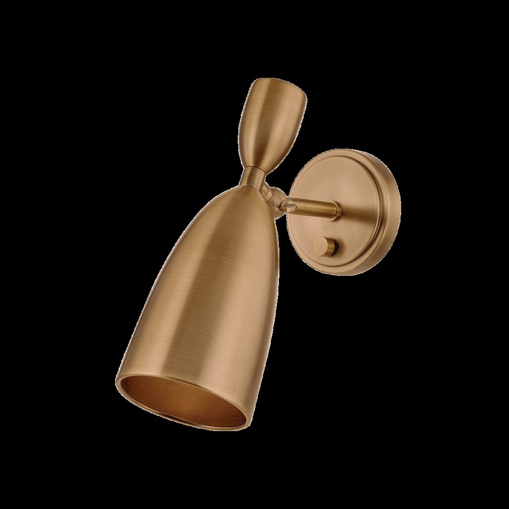 Spade Wall Sconce, Patina Brass. Picture 1