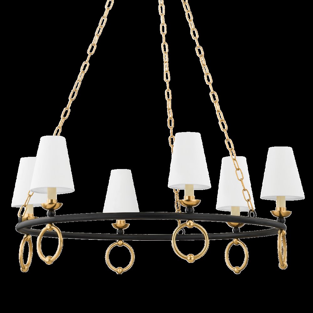 Haverford Chandelier, Aged Brass. Picture 1