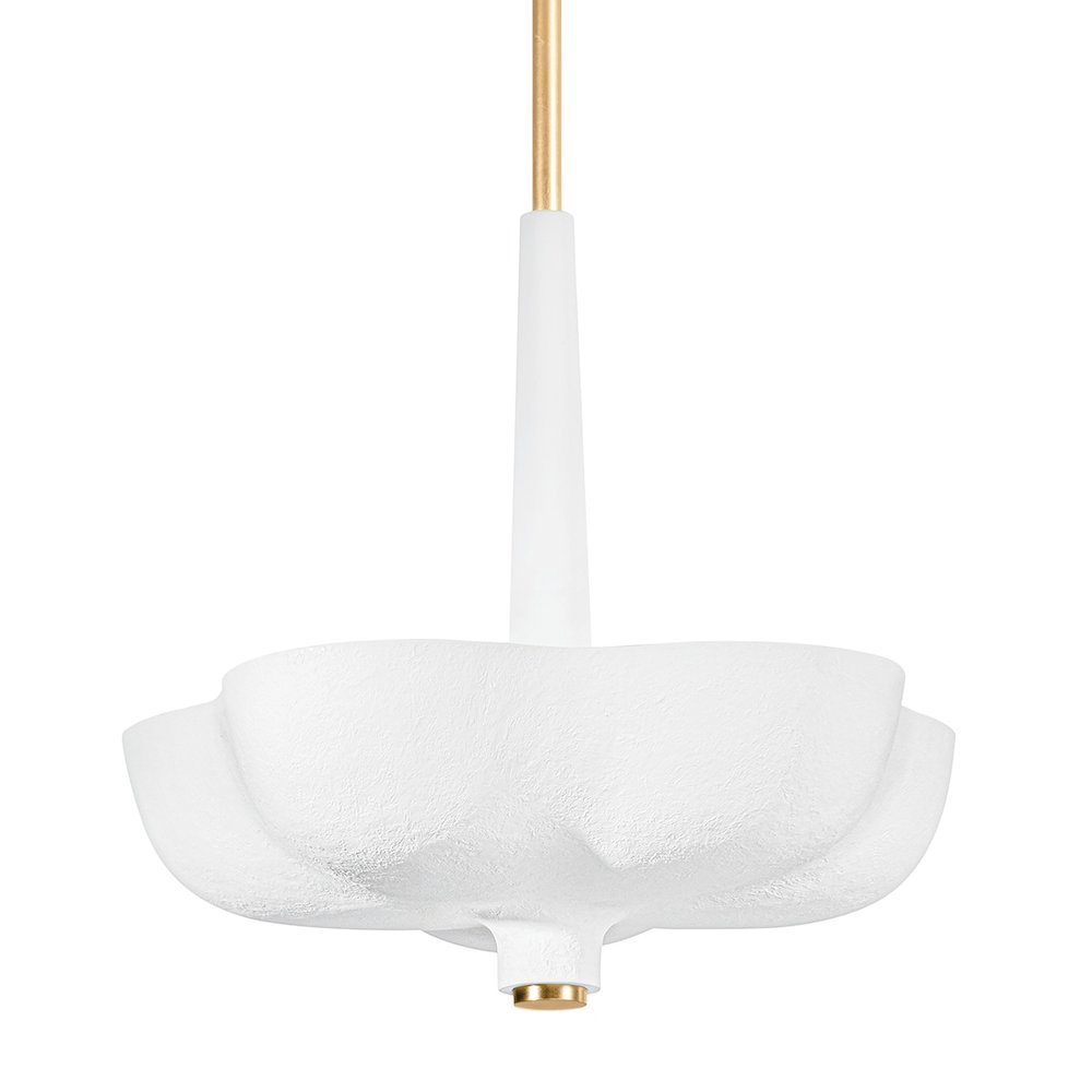 Rimini Pendant In Gold Leaf / Gesso White Color. Picture 1
