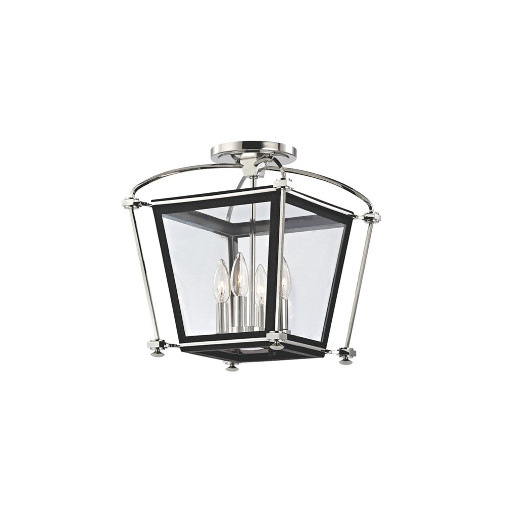 Hollis Semi Flush In Polished Nickel Color. Picture 1