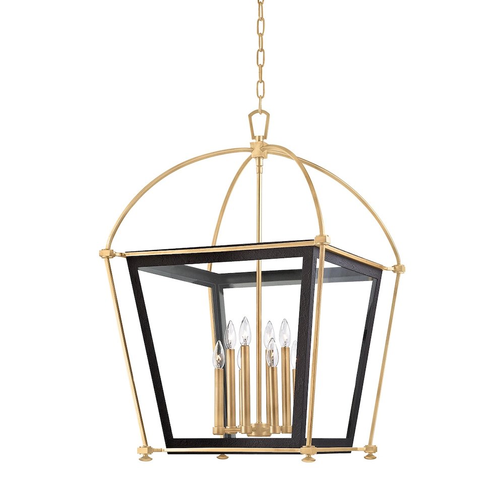 Hollis Lantern In Aged Brass Color. Picture 1