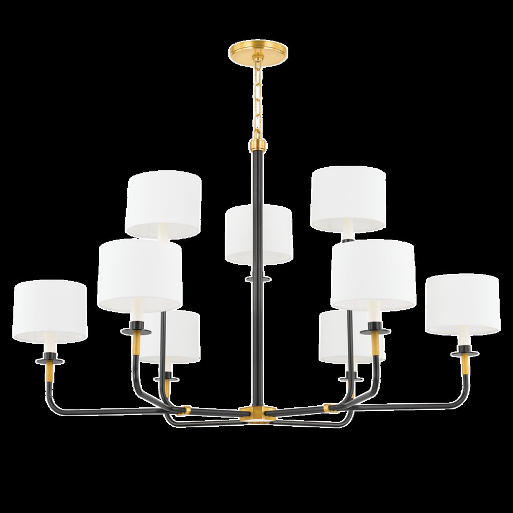 Paramus Chandelier, Aged Brass, Old Bronze. Picture 1