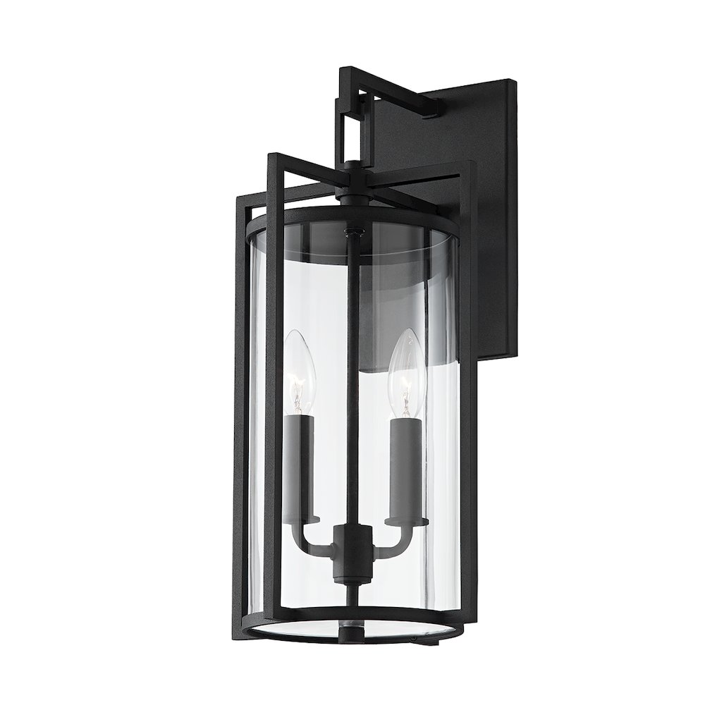 Percy Exterior Wall Sconce, Texture Black. Picture 1