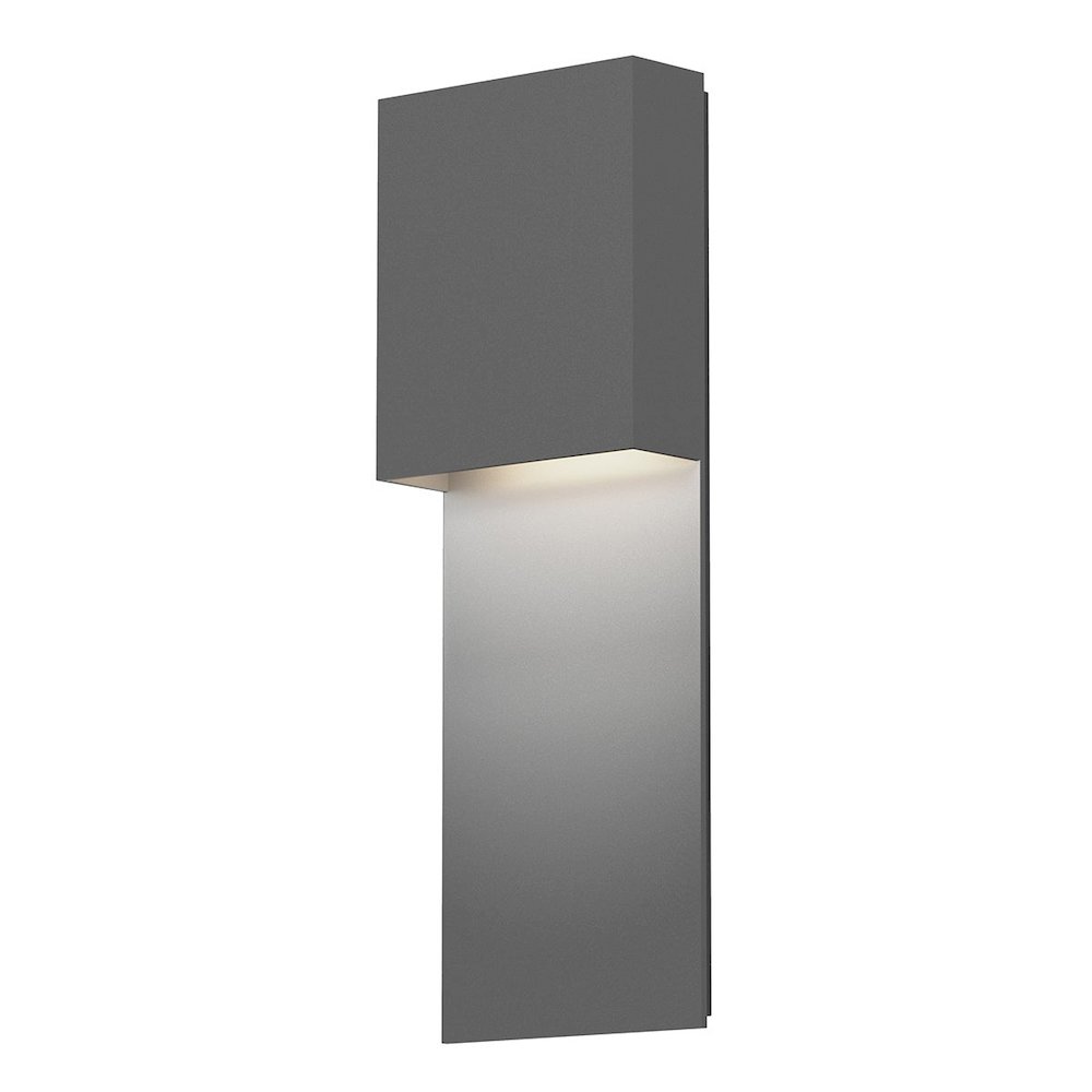 Flat Box Wall Sconce, Textured Gray. Picture 1