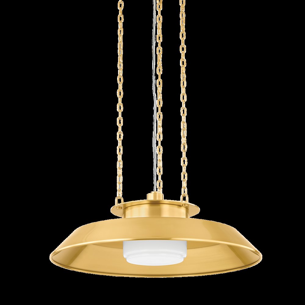 Woodrow Pendant, Aged Brass. Picture 1