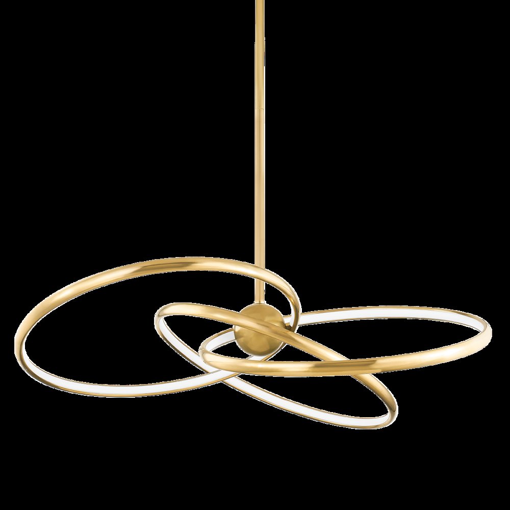 Alula Chandelier, Vintage Brass. Picture 1