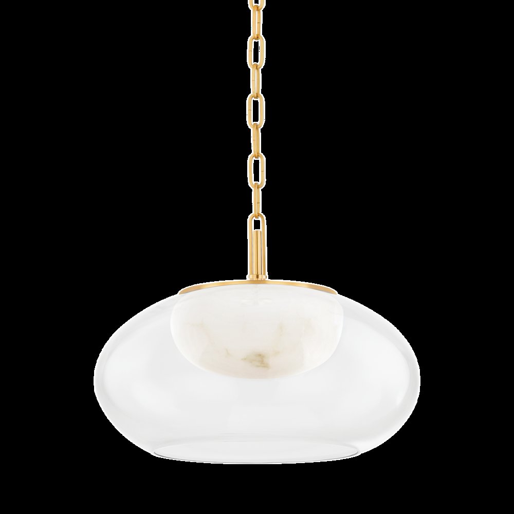 Moore Pendant, Aged Brass. Picture 1