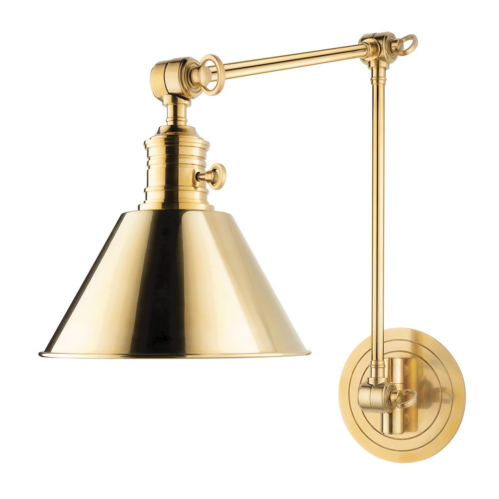 Garden City Wall Sconce, Aged Brass. Picture 1