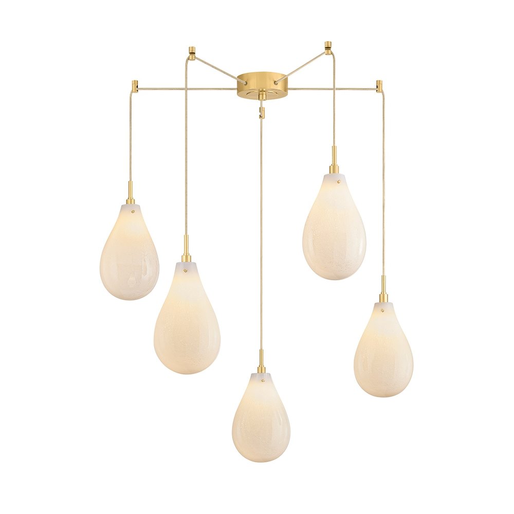 Ironwood Chandelier, Aged Brass. Picture 1