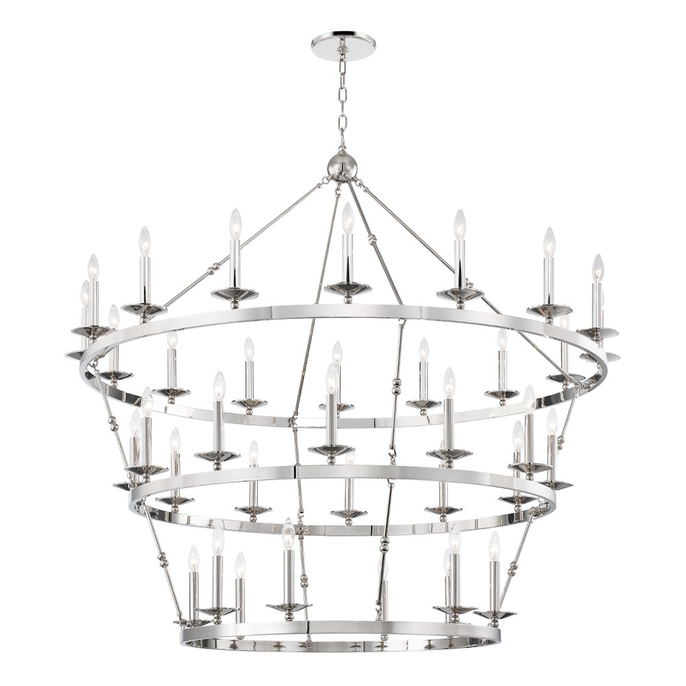 Allendale Chandelier, Polished Nickel. Picture 1