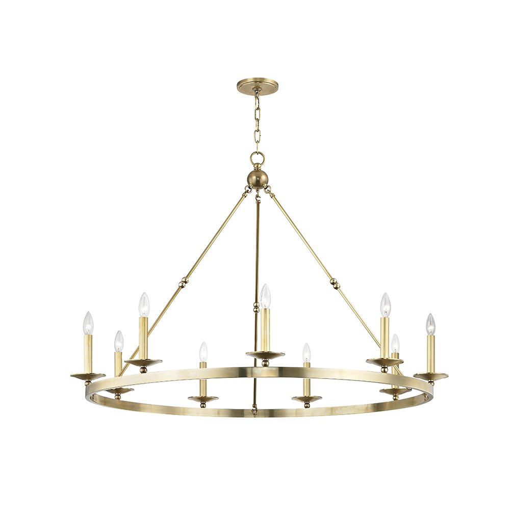 Allendale Chandelier, Aged Brass. Picture 1