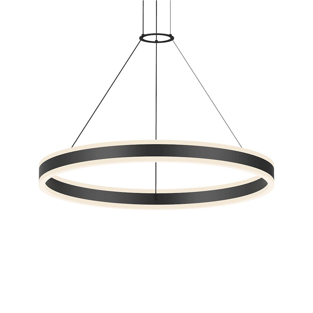 Double Corona Pendant, Satin Black. Picture 1