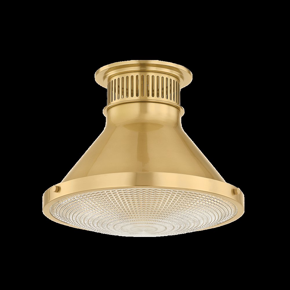 Highclere Flush Mount, Aged Brass. Picture 1