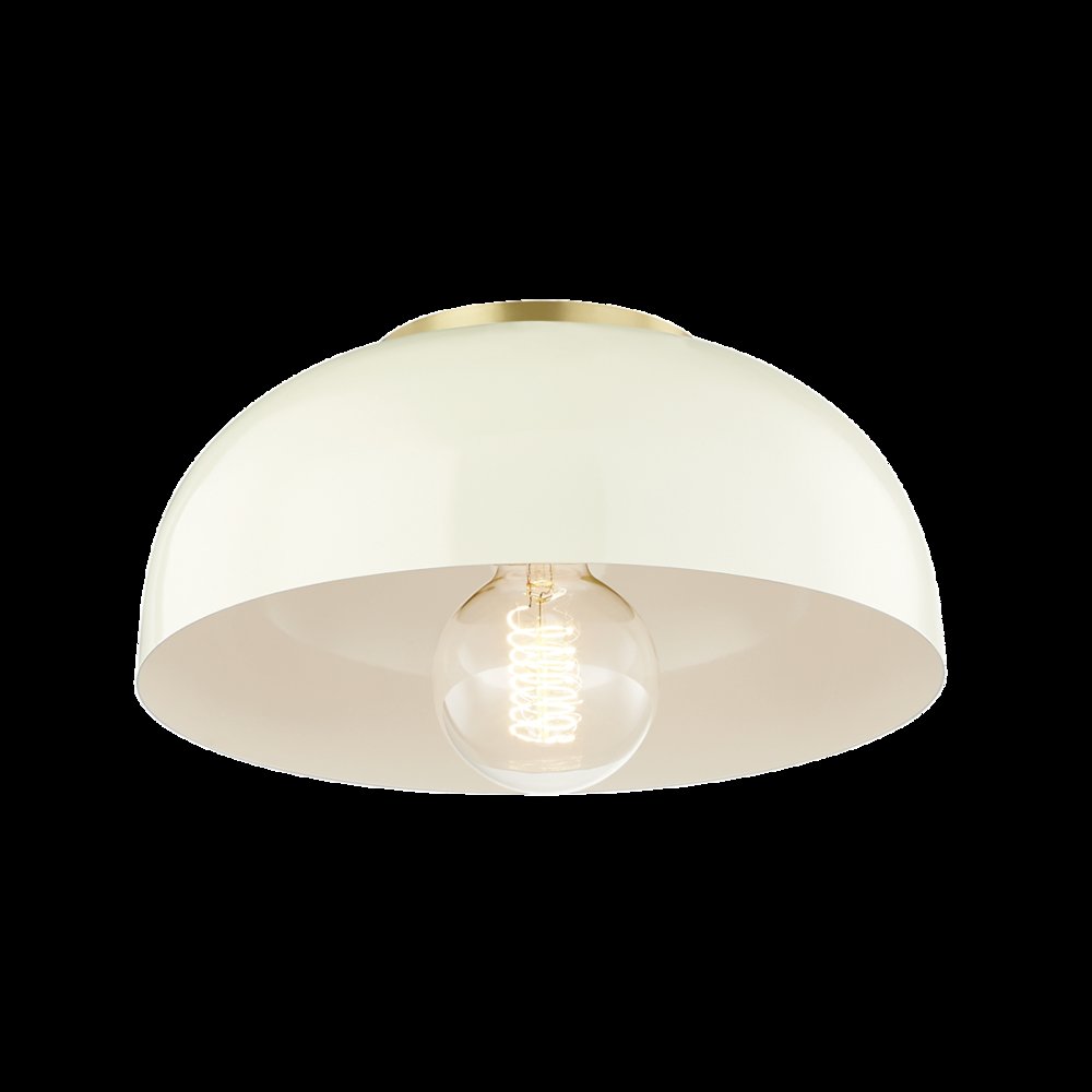 Avery Flush Mount, Aged Brass. Picture 1