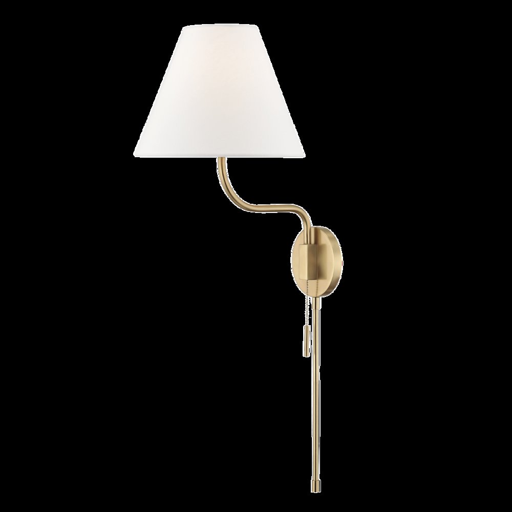 Patti Plug-In Sconce, Aged Brass. Picture 1
