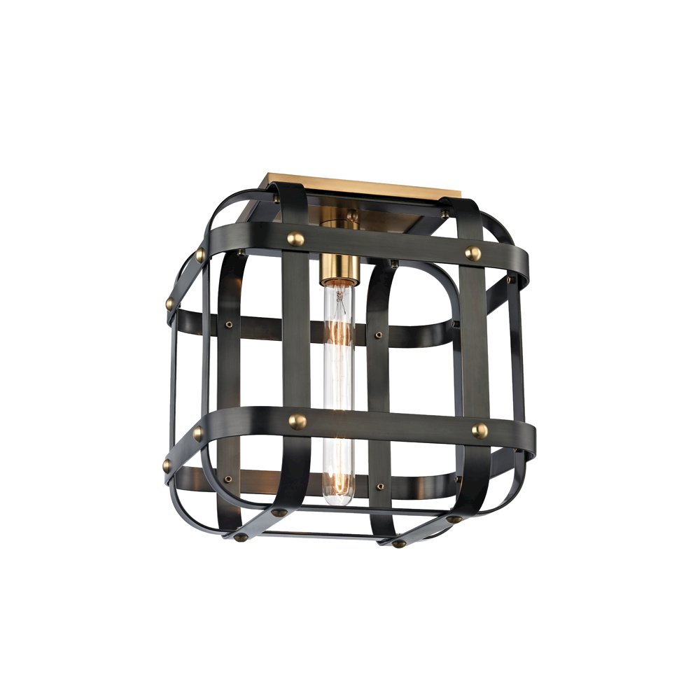 Colchester Semi Flush, Aged Brass, Old Bronze. Picture 1