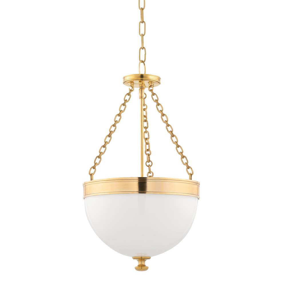 Barrington Pendant, Aged Brass. Picture 1